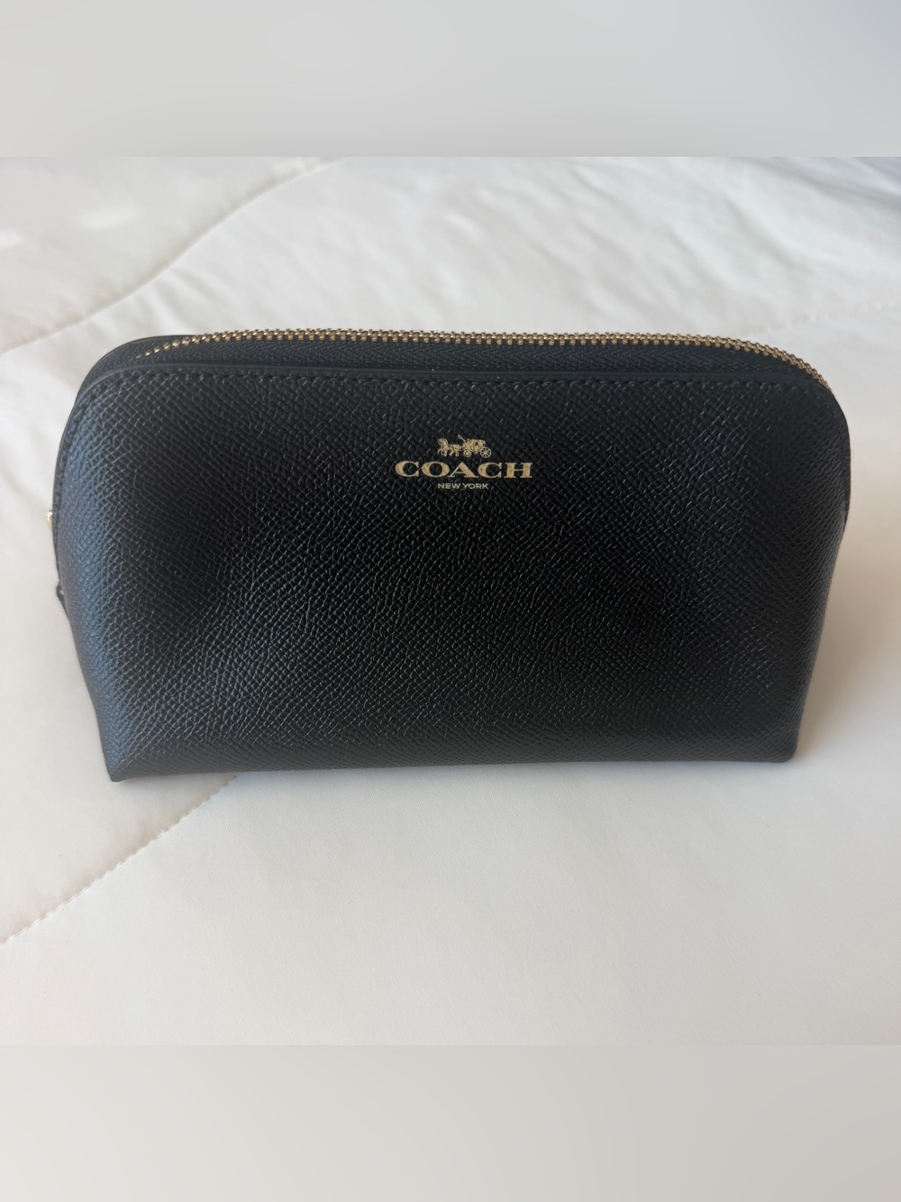 Coach Black Leather Pouch with Gold Hardware - Picture 2 of 9
